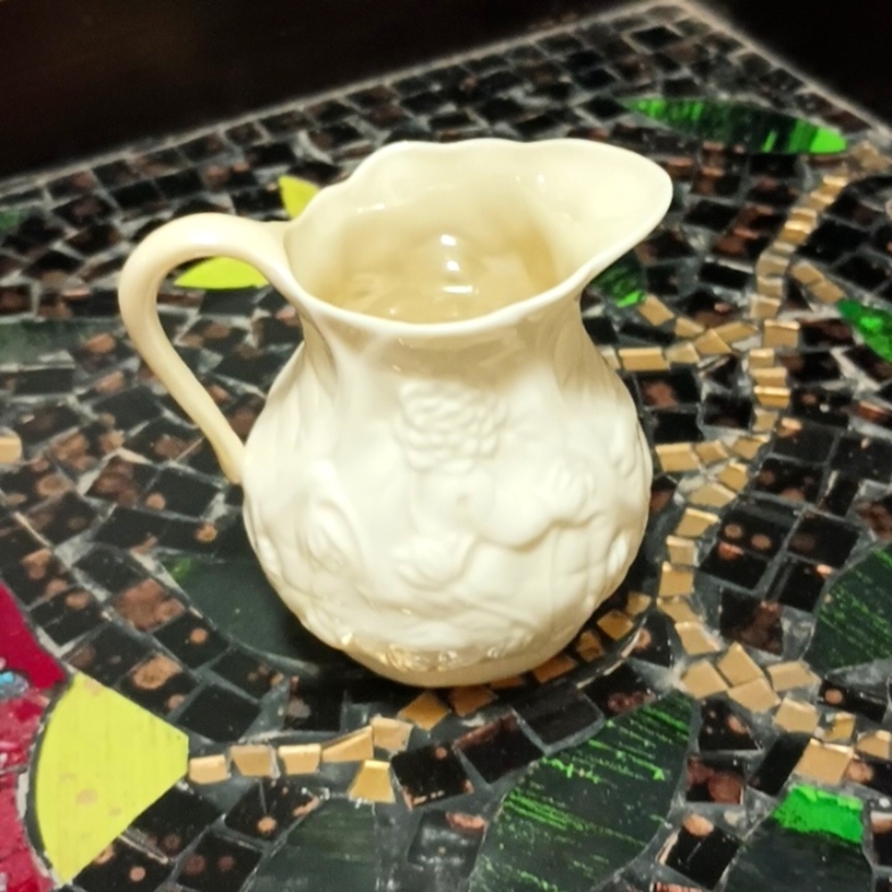 Vintage Beleek Irish Porcelain Creamer, off white